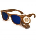 Wooden Watch and Wooden Sunglasses Zebra Wood